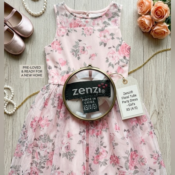 Zhenzi Other - Zen I Pink Floral Tulle Party Dress
